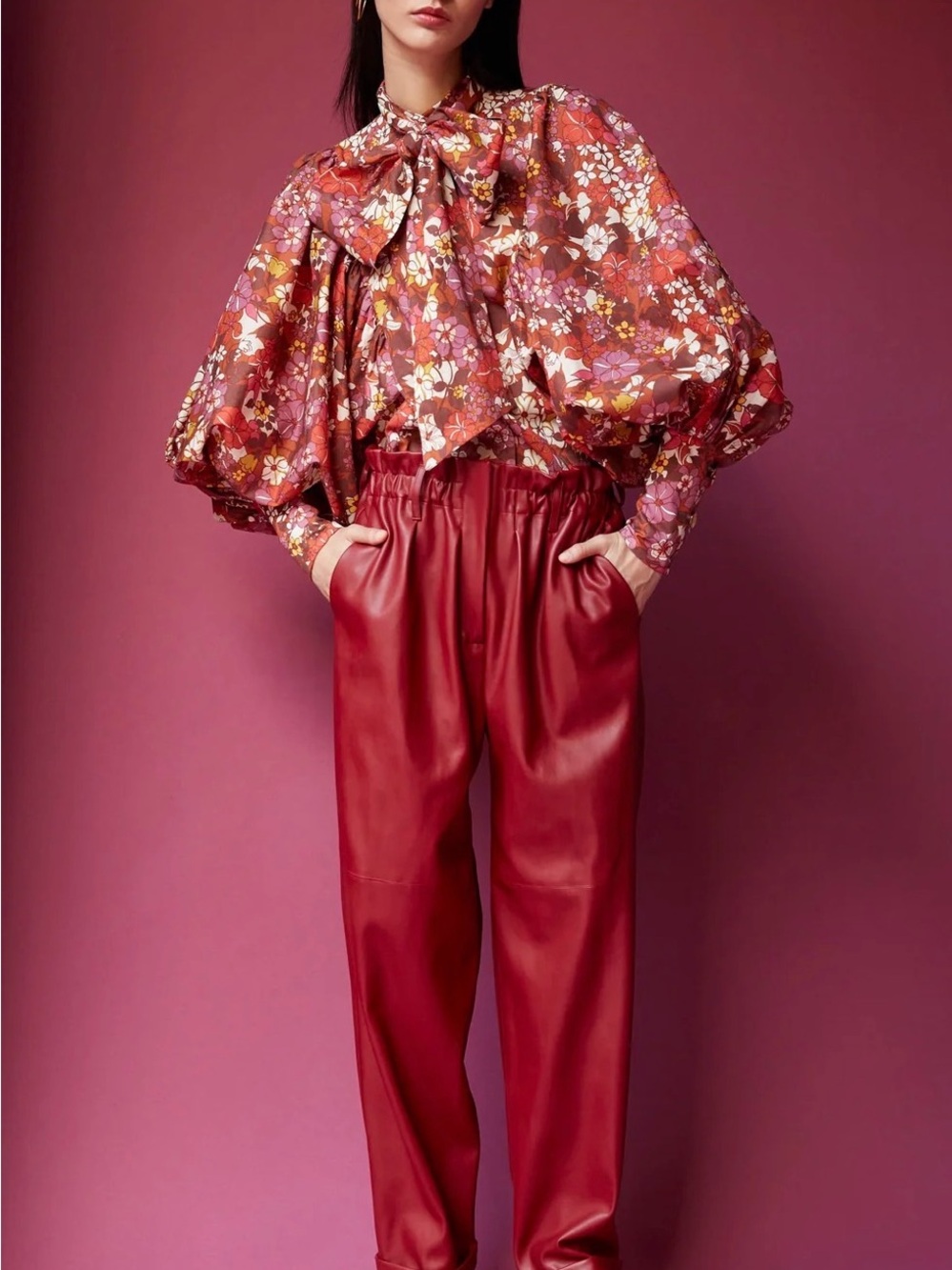 The Label Celeste Blouse in Prune (print) - Picture 2 of 15